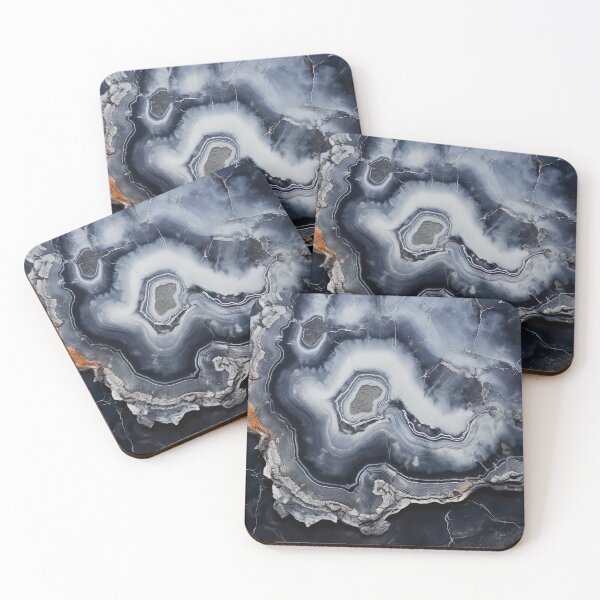Item preview, Abstract  Art Agate Stone Black Dark Grey Design designed and sold by fluffstuffgifts.
