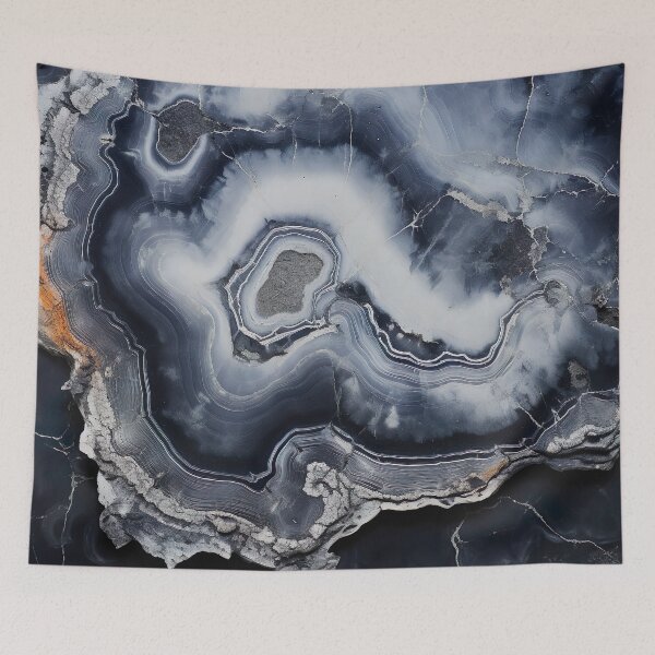 Item preview, Abstract  Art Agate Stone Black Dark Grey Design designed and sold by fluffstuffgifts.