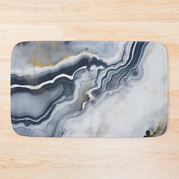 Item preview, Abstract  Art Agate Stone Blue Dark Grey White designed and sold by fluffstuffgifts.