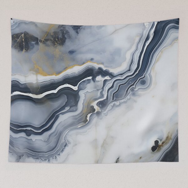 Item preview, Abstract  Art Agate Stone Blue Dark Grey White designed and sold by fluffstuffgifts.