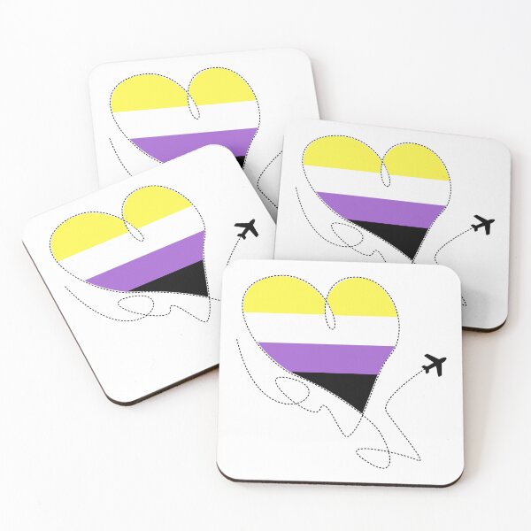 Item preview, Heart Flight Path Nonbinary Flag designed and sold by queerspacestuff.