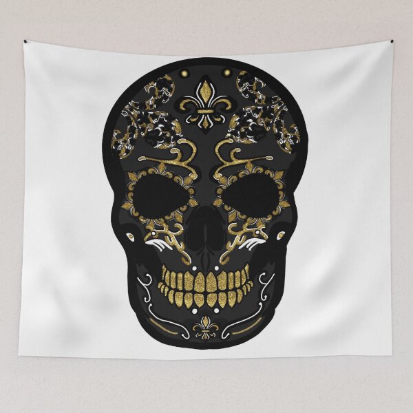 Item preview, Black and Gold Sugar Skull designed and sold by BerryBerryBaby.