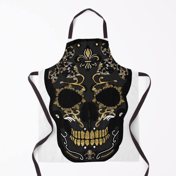 Item preview, Black and Gold Sugar Skull designed and sold by BerryBerryBaby.