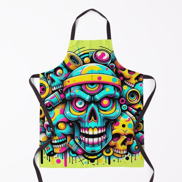 Item preview, Vibrant Graffiti Skulls Collective Urban Art Fusion designed and sold by WickedAI.