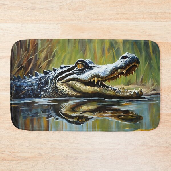 Item preview, American Alligator Art. American Wildlife Oil Painting designed and sold by kakarikihill.