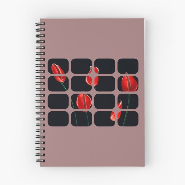 Artikelvorschau, Rote Flamingoblumen in einem Fenster, Foto mit schwarzem Hintergrund und malvenfarbener Farbe. entworfen und verkauft von evadesignbubble.