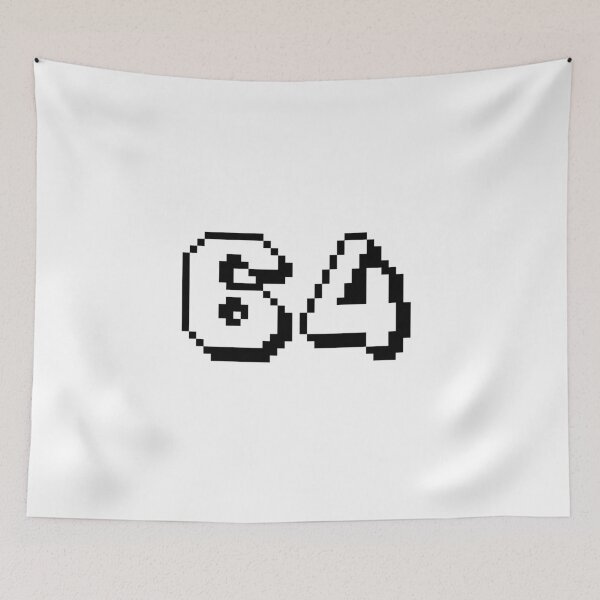 Item preview, 64, sixty-four, white, retro video game, 1 up! designed and sold by Numbers-Art.