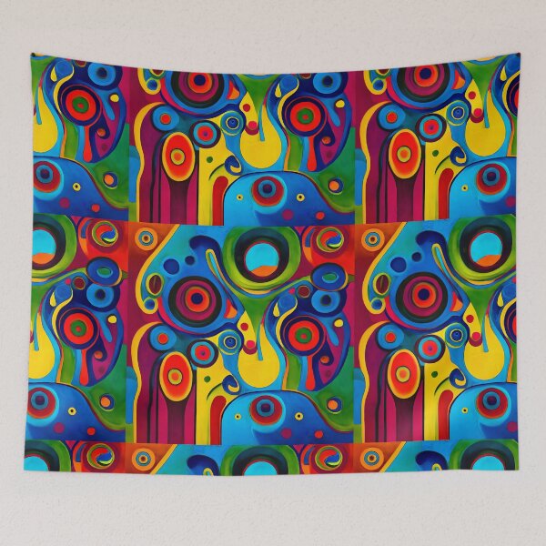 Item preview, "Ethereal Escapade: Psychedelic Funky pattern designed and sold by LLdreams.