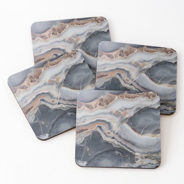 Item preview, Abstract Art Agate Stone Black Dark Grey Design designed and sold by fluffstuffgifts.