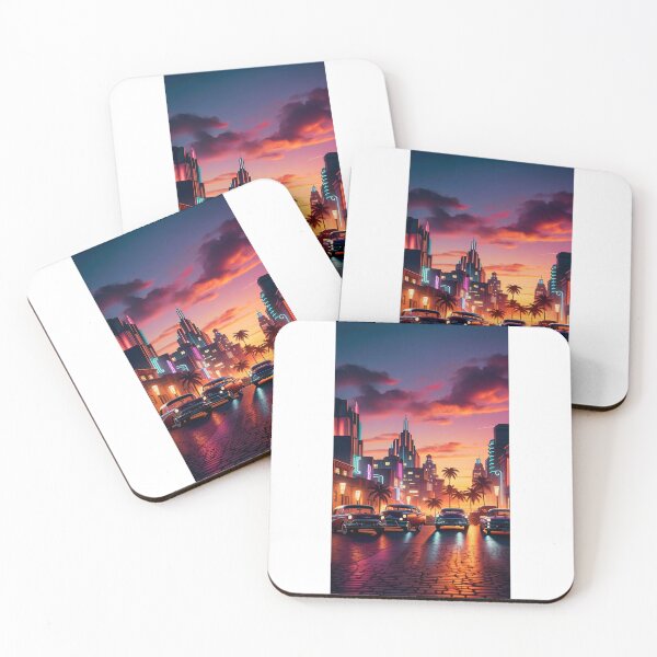 Aperçu de l'œuvre Sunset Boulevard : horizons chromatiques créée et vendue par DreamAlongArt.