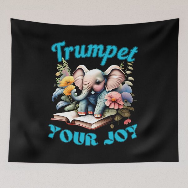 Item preview, Trumpet Your Joy. colorful elephant designed and sold by ElephantVibes.