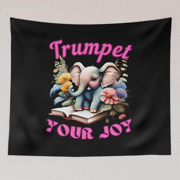 Item preview, Trumpet Your Joy. elephant face designed and sold by ElephantVibes.