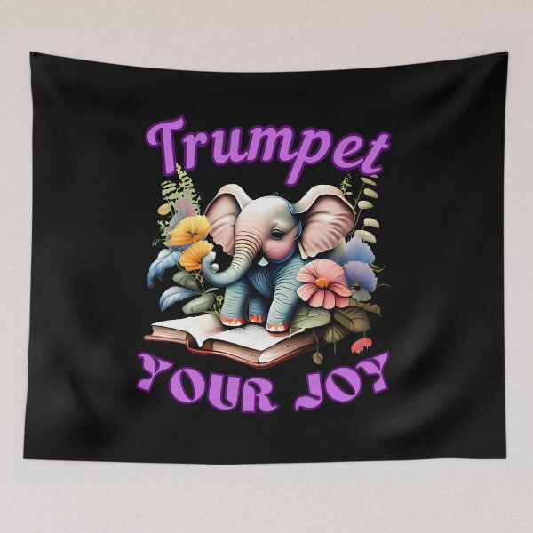 Item preview, Trumpet Your Joy. elephant portrait designed and sold by ElephantVibes.