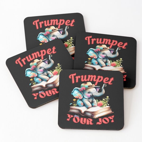 Item preview, Trumpet Your Joy. elephant saying designed and sold by ElephantVibes.