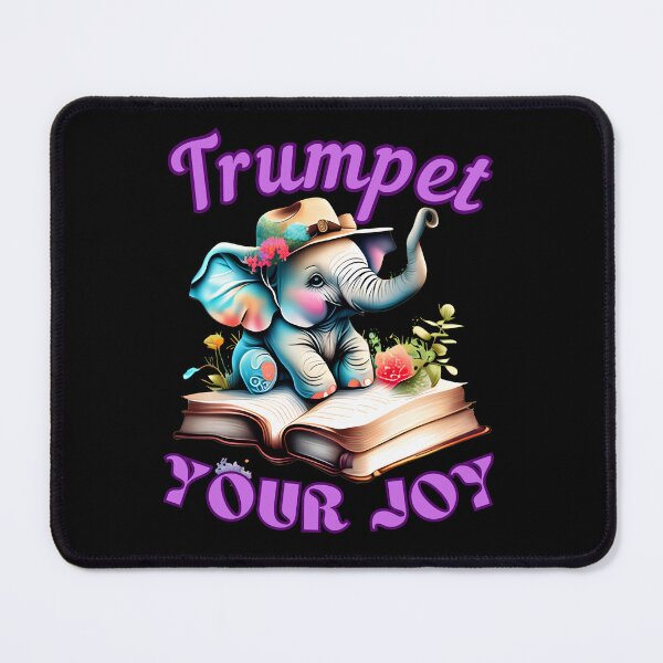 Item preview, Trumpet Your Joy elephant quote designed and sold by ElephantVibes.