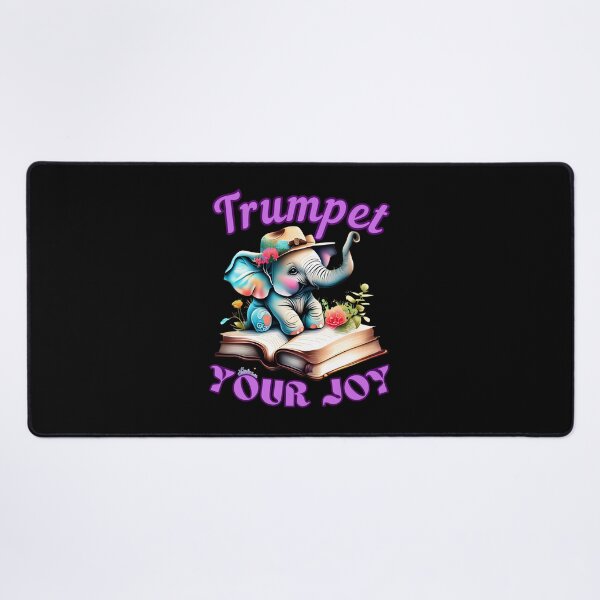 Item preview, Trumpet Your Joy elephant quote designed and sold by ElephantVibes.