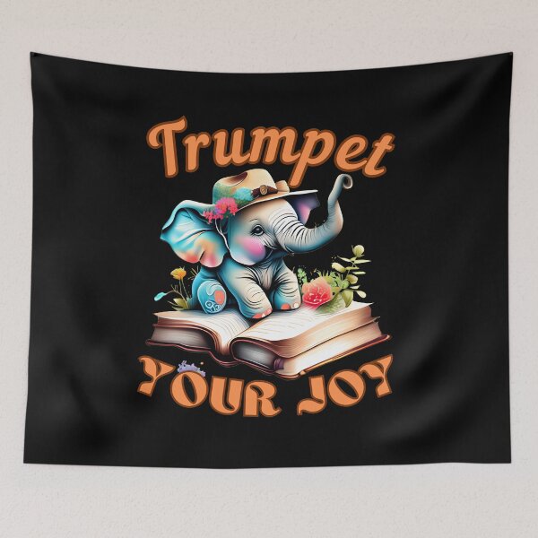 Item preview, Trumpet Your Joy Flower elephant designed and sold by ElephantVibes.