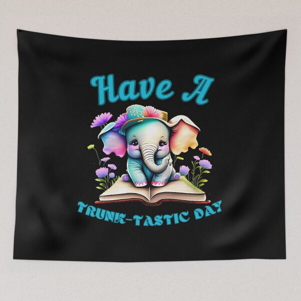 Item preview, Have A Trunk-Tastic Day. colorful elephant designed and sold by ElephantVibes.