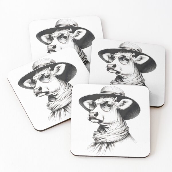 Item preview, Elegant Cow in Hat and Sunglasses | Vacation || Symbol of richness care designed and sold by Art-Babble.