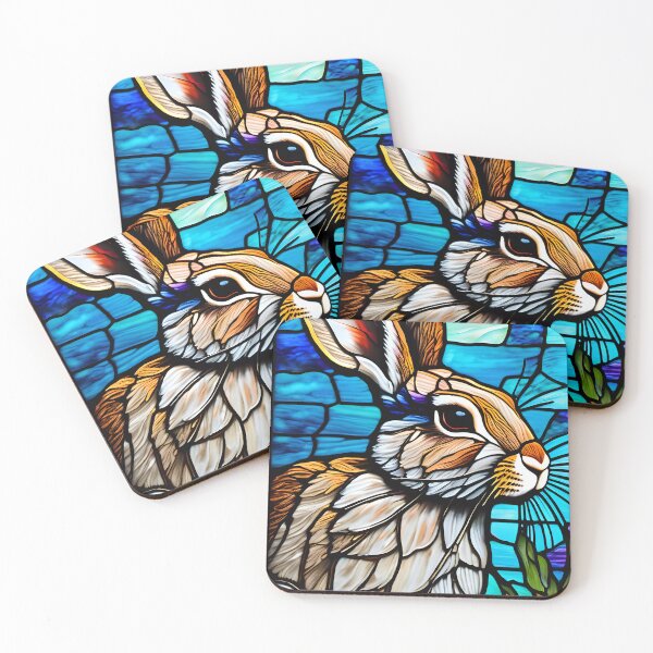 Item preview, Cute Stained Glass Bunny designed and sold by TheArtOfPat.
