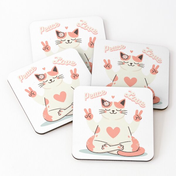 Item preview, Cat peace and love. designed and sold by Yunniofx.