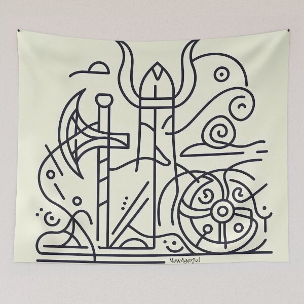 Aperçu de l'œuvre Griffonnage Doodle Art Viking 2 créée et vendue par NewAgerJul.