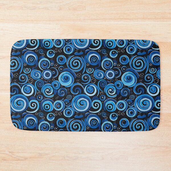 Item preview, Blue and Black Shapes Abstract Pattern  designed and sold by palaco210.