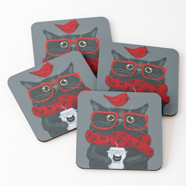 Item preview, Morning Coffee With A Cardinal designed and sold by KilkennyCat Art.