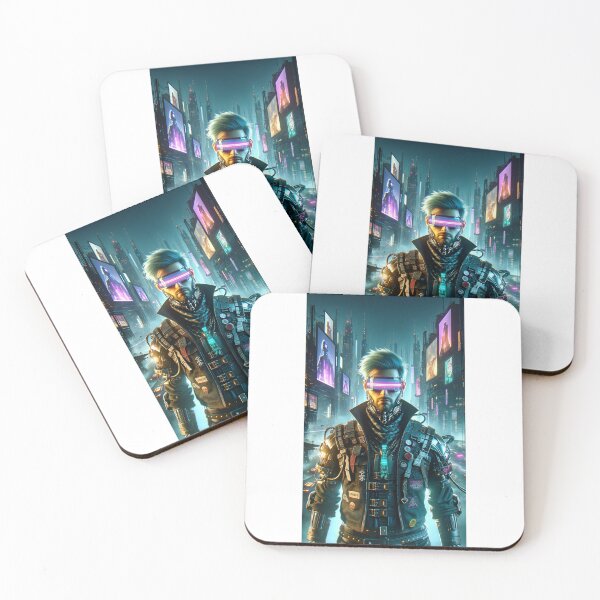 Item preview, Cyberpunk Vanguard: Guardian of Neon Skies designed and sold by DreamAlongArt.