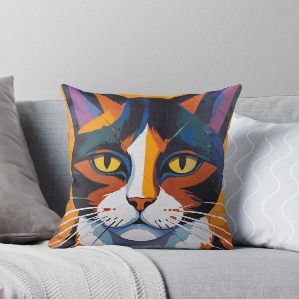 Item preview, Geometric Cat Painting #28 designed and sold by DystopiaDigital.