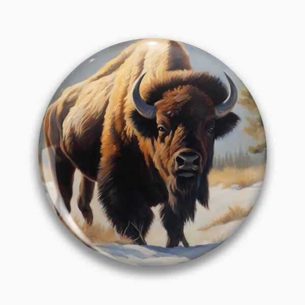 Item preview, American Bison Art. American Wildlife Oil Painting designed and sold by kakarikihill.