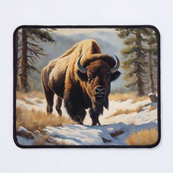 Item preview, American Bison Art. American Wildlife Oil Painting designed and sold by kakarikihill.
