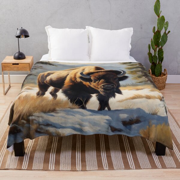 Item preview, American Bison Art. American Wildlife Oil Painting designed and sold by kakarikihill.
