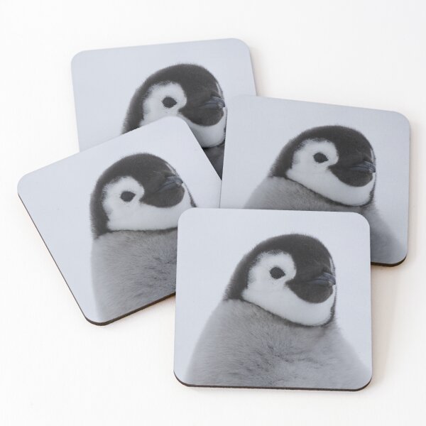 Item preview, Cute Emperor Penguin Chick 1 original size logo (Black Background)  designed and sold by SBPenguins.
