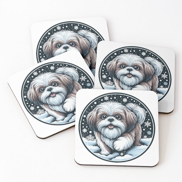 Item preview, Shih Tzu Snowy Night Stomp designed and sold by bjrocket89.