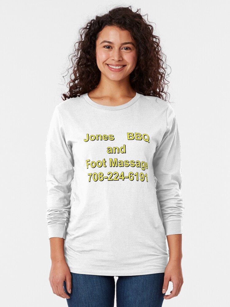 "Jones BBQ and Foot Massage" Tshirt by atoprac59 Redbubble