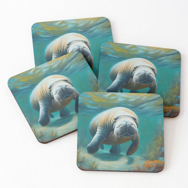 Item preview, American Manatee Art. American Wildlife Oil Painting designed and sold by kakarikihill.