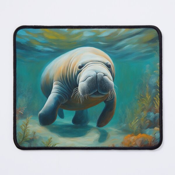 Item preview, American Manatee Art. American Wildlife Oil Painting designed and sold by kakarikihill.