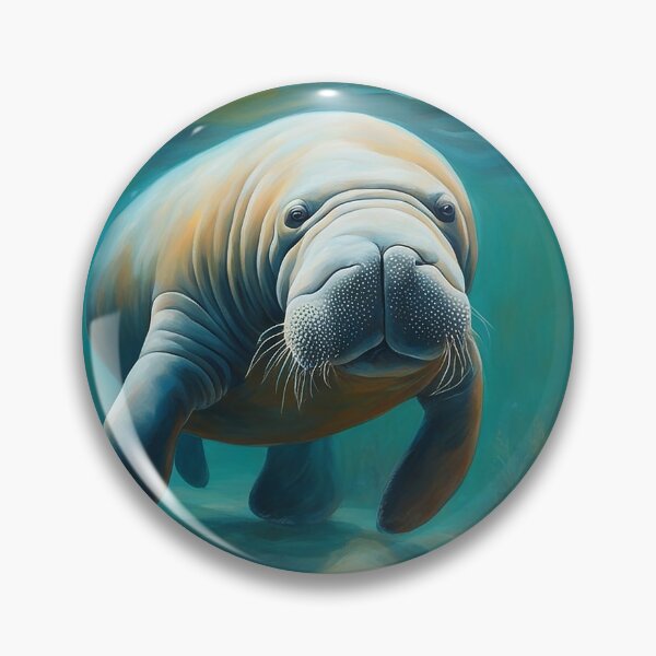 Item preview, American Manatee Art. American Wildlife Oil Painting designed and sold by kakarikihill.