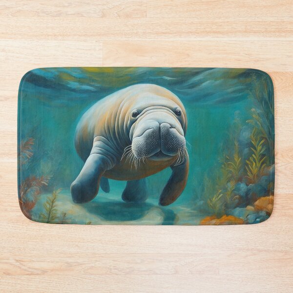 Item preview, American Manatee Art. American Wildlife Oil Painting designed and sold by kakarikihill.