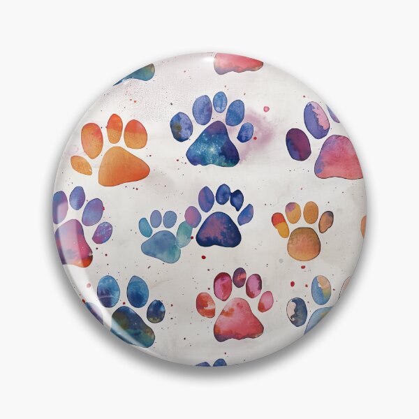 Item preview, Rainbow Watercolour Paw Prints Pattern designed and sold by PawPrintsCo.