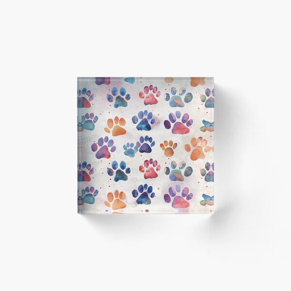 Item preview, Rainbow Watercolour Paw Prints Pattern designed and sold by PawPrintsCo.