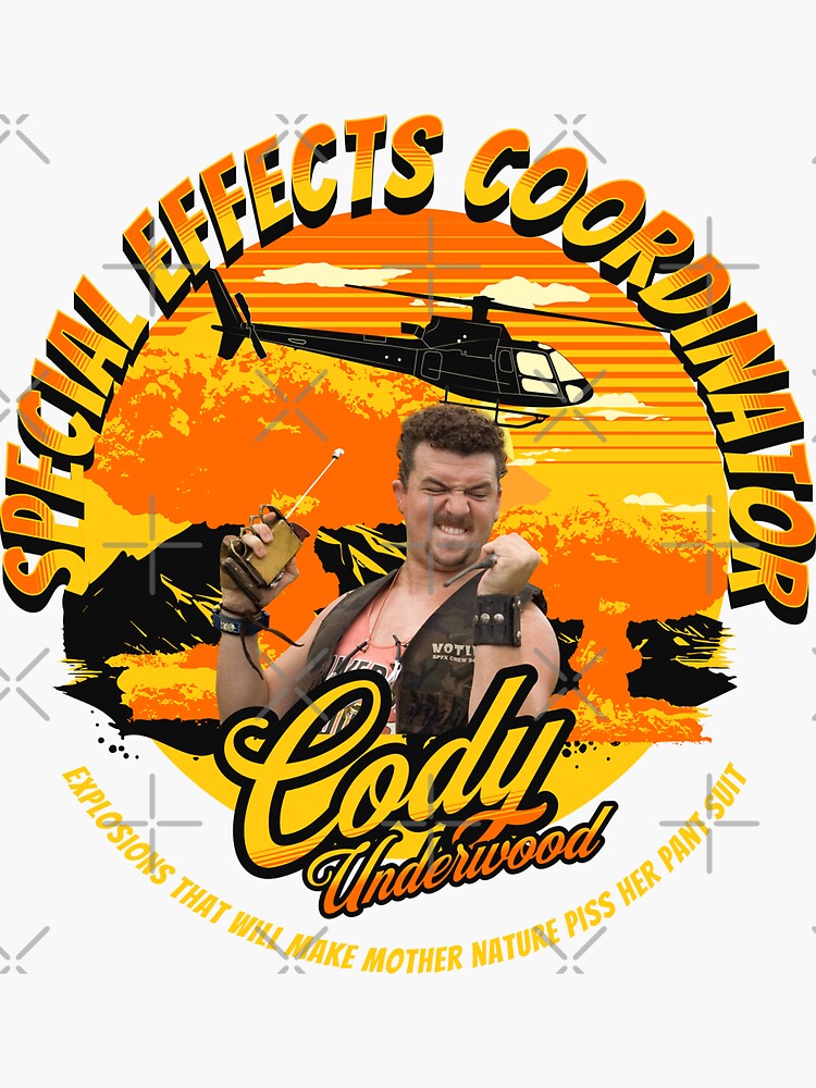 "Special effects coordinator Cody Underwood" Sticker for Sale by