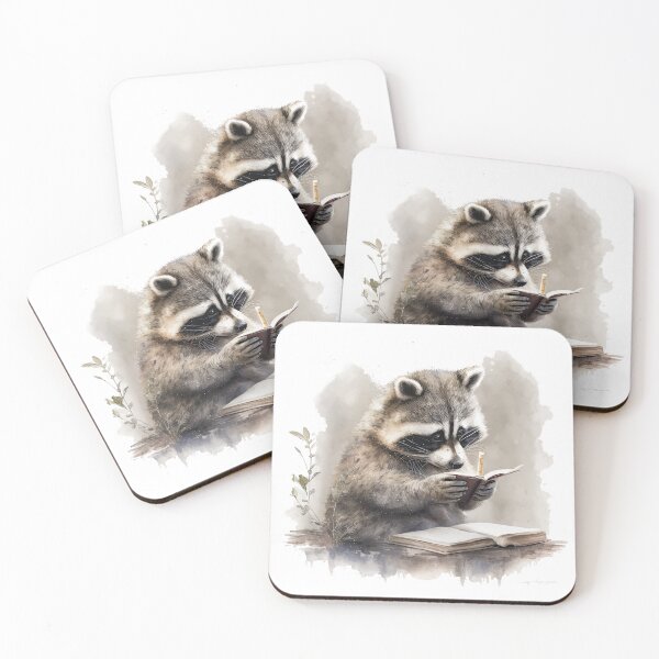 Artikelvorschau, Aquarell-Waschbär-Lesebuch entworfen und verkauft von PawPrintsCo.