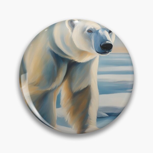 Item preview, Polar Bear Art. American Wildlife Oil Painting designed and sold by kakarikihill.