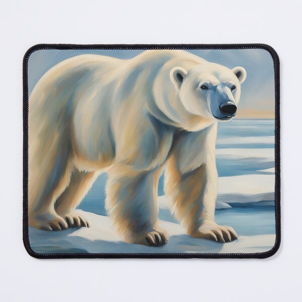 Item preview, Polar Bear Art. American Wildlife Oil Painting designed and sold by kakarikihill.