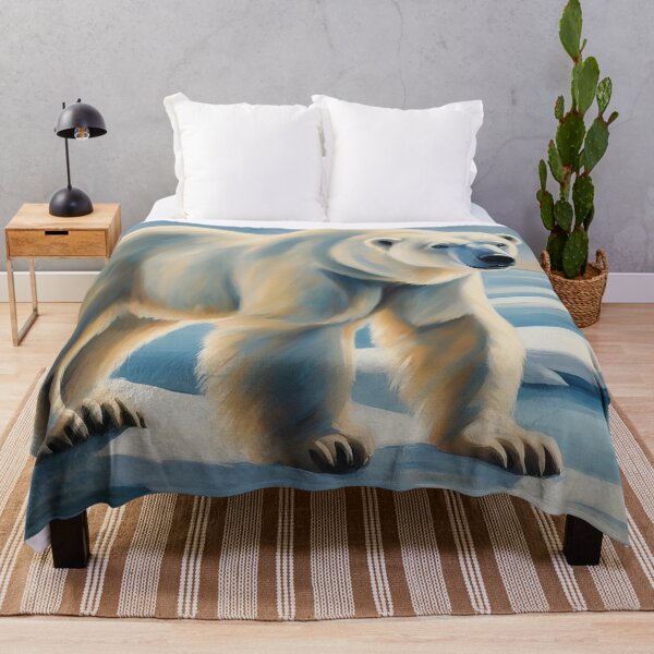 Item preview, Polar Bear Art. American Wildlife Oil Painting designed and sold by kakarikihill.