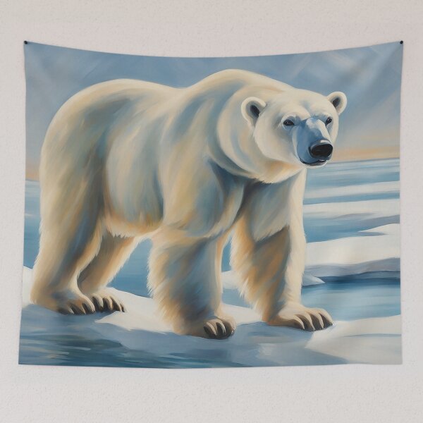 Item preview, Polar Bear Art. American Wildlife Oil Painting designed and sold by kakarikihill.