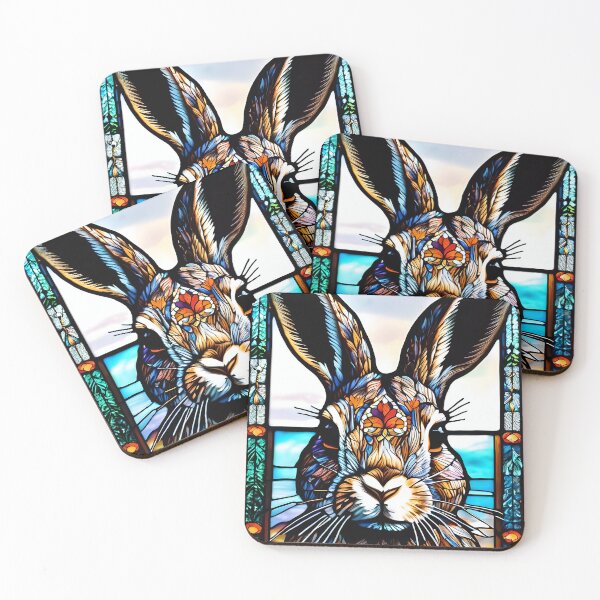 Item preview, Cute Stained Glass Bunny designed and sold by TheArtOfPat.