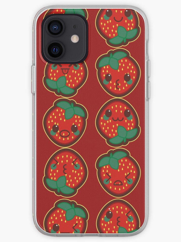 Kawaii Strawberry Cute Pattern Wallpaper Iphone Case Cover By Susurrationstud Redbubble